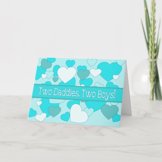 Twin Boys, Gay Parents gefeliciteerd Kaart (Voorkant)