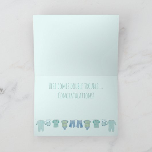 Twin Boys Gefeliciteerd Kaart (Binnen)