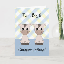 Twin Boys Gefeliciteerd Kaart