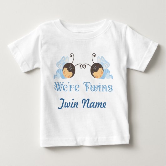 Twin Boys Gepersonaliseerde Slaapbaby's T-shirt (Voorkant)
