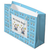 Twin Boys Gift Wrap, Gepersonaliseerd voor tweelin Groot Cadeauzakje (Voorkant Gekanteld)