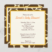 Twin Boys Giraffe Square Baby shower Invitation Kaart (Voorkant / Achterkant)