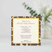 Twin Boys Giraffe Square Baby shower Invitation Kaart (Staand voorkant)