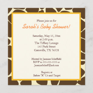 Twin Boys Giraffe Square Baby shower Invitation Kaart