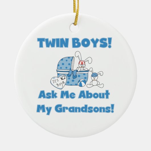 Twin Boys Grandsons Gifts Keramisch Ornament (Voorkant)