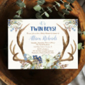 Twin boys hertengewei baby shower uitnodiging