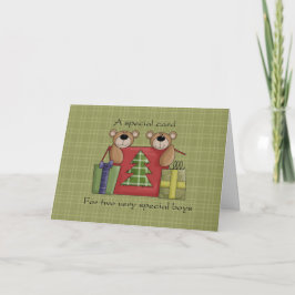 Twin Boys Kerst Kaart