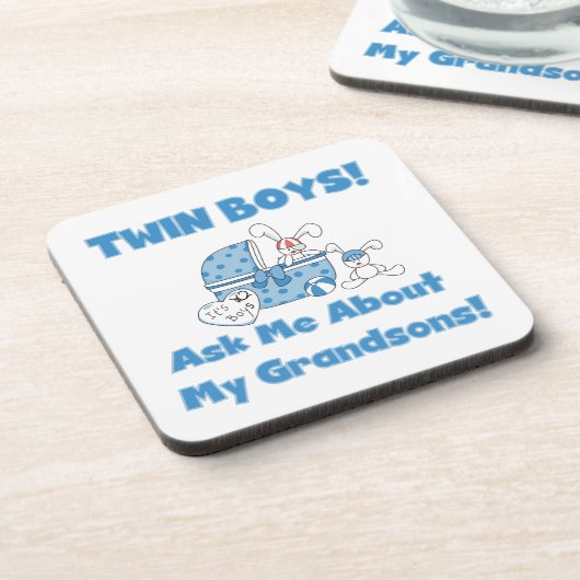 Twin Boys kleinzonen geschenken Bier Onderzetter (Linkerzijde)