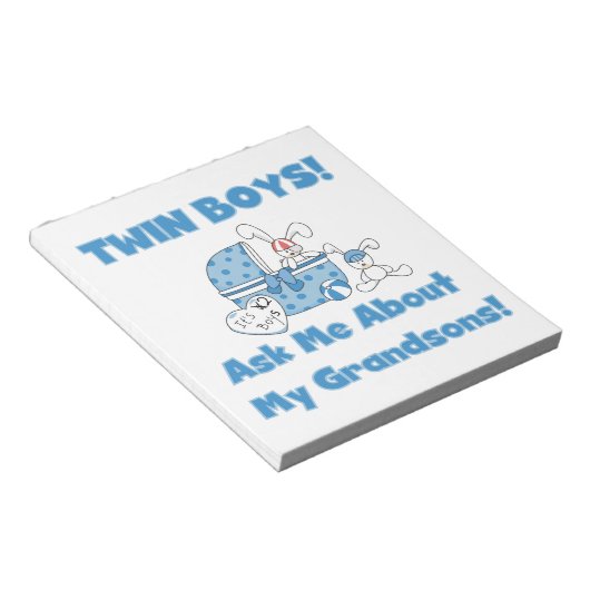 Twin Boys kleinzonen geschenken Notitieblok (Schuin)