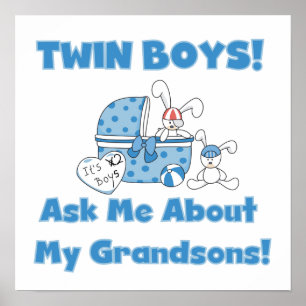 Twin Boys kleinzonen geschenken Poster