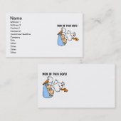 Twin Boys mam Stork-cadeautjes Contactkaartje (Voorkant / Achterkant)