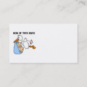 Twin Boys mam Stork-cadeautjes Contactkaartje (Achterkant)