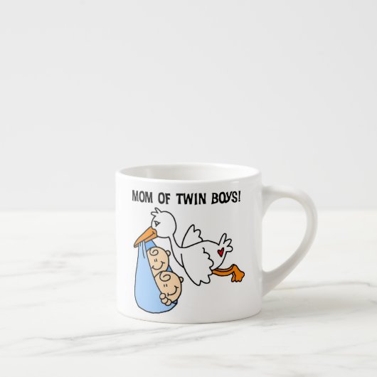 Twin Boys mam Stork-cadeautjes Espresso Kop (Rechts)