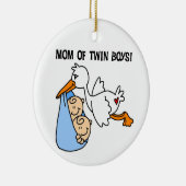 Twin Boys mam Stork-cadeautjes Keramisch Ornament (Rechts)