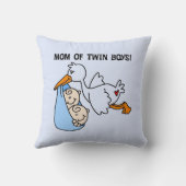 Twin Boys mam Stork-cadeautjes Kussen (Achterkant)