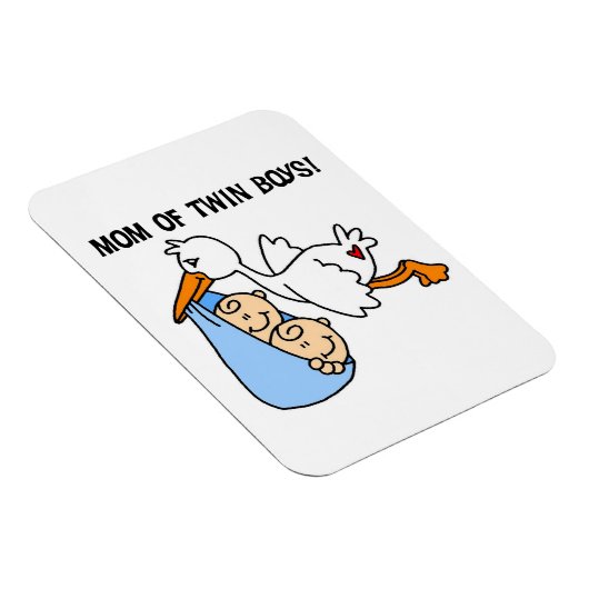 Twin Boys mam Stork-cadeautjes Magneet (Rechterzijde)