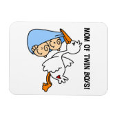Twin Boys mam Stork-cadeautjes Magneet (Horizontaal)