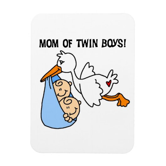 Twin Boys mam Stork-cadeautjes Magneet (Verticaal)