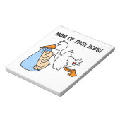 Twin Boys mam Stork-cadeautjes Notitieblok (Linkerzijde)