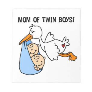 Twin Boys mam Stork-cadeautjes Notitieblok