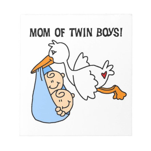 Twin Boys mam Stork-cadeautjes Notitieblok (Voorkant)