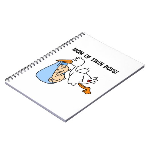 Twin Boys mam Stork-cadeautjes Notitieboek (Linkerzijde)