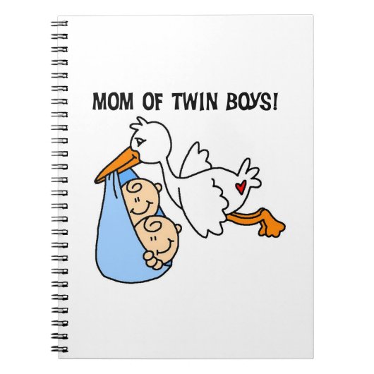 Twin Boys mam Stork-cadeautjes Notitieboek (Voorkant)
