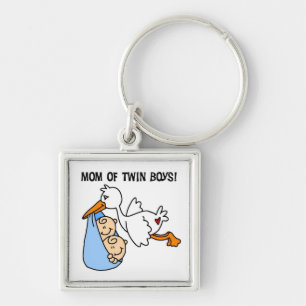 Twin Boys mam Stork-cadeautjes Sleutelhanger