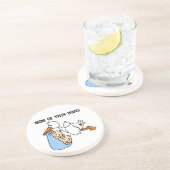 Twin Boys mam Stork-cadeautjes Zandsteen Onderzetter (Zijkant)