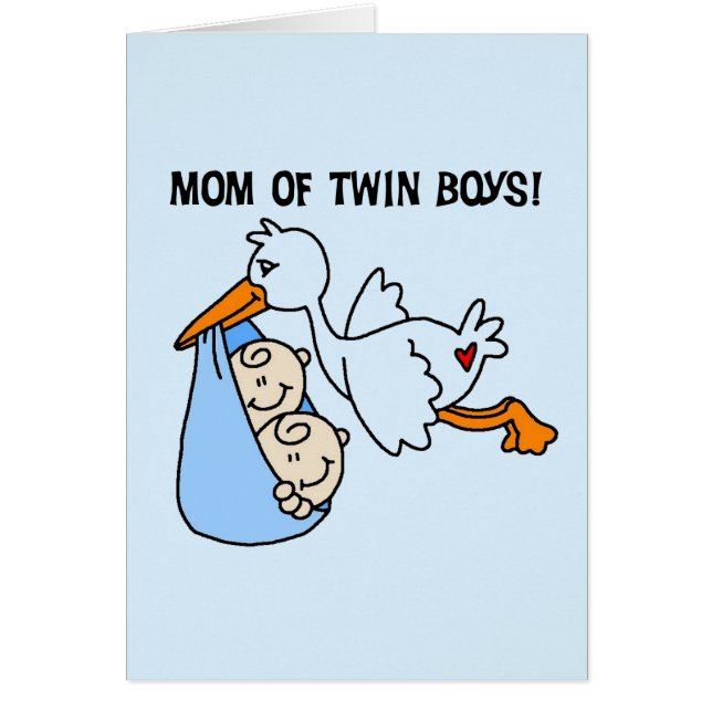 Twin Boys Mam Stork Tshirts en cadeautjes (Voorkant)