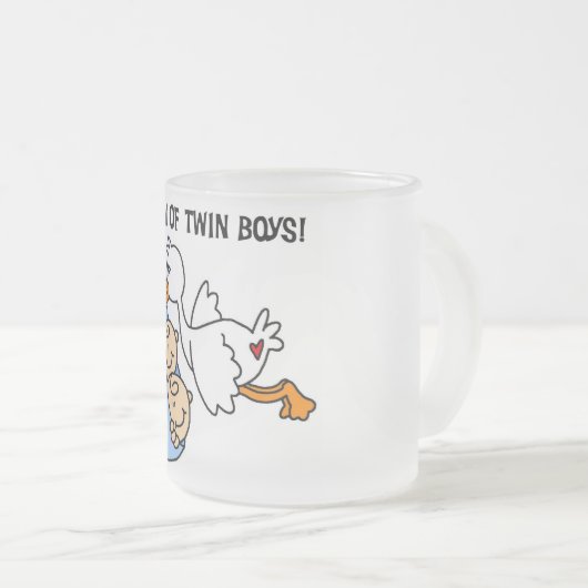 Twin Boys Mam Stork Tshirts en cadeautjes Matglas Koffiemok (Voorkant rechts)