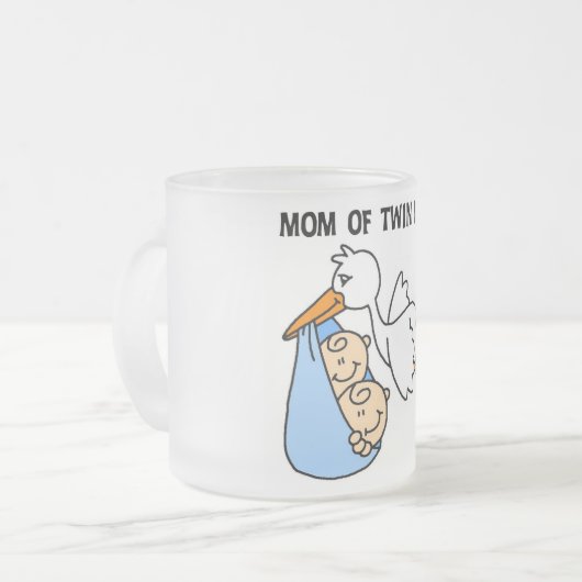 Twin Boys Mam Stork Tshirts en cadeautjes Matglas Koffiemok (Voorkant links)