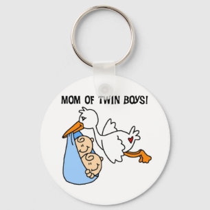 Twin Boys Mam Stork Tshirts en cadeautjes Sleutelhanger