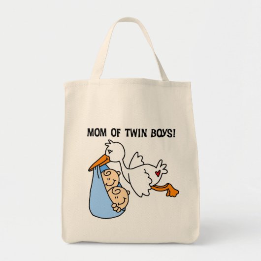 Twin Boys Mam Stork Tshirts en cadeautjes Tote Bag (Voorkant)