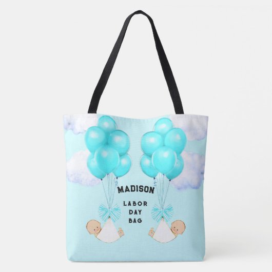 Twin Boys mam-to-be Canvas tas (Achterkant)