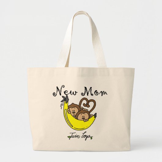 Twin Boys New Mam Tshirts en cadeaus Grote Tote Bag (Voorkant)