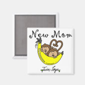 Twin Boys New Mam Tshirts en cadeaus Magneet (Voorkant / Achterkant)