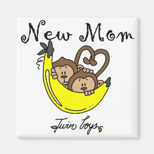 Twin Boys New Mam Tshirts en cadeaus Magneet