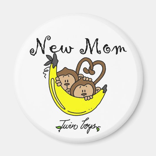 Twin Boys New Mam Tshirts en cadeaus Magneet (Voorkant)