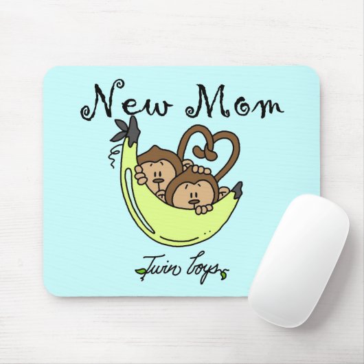 Twin Boys New Mam Tshirts en cadeaus Muismat (Met muis)