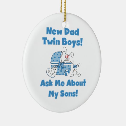 Twin Boys Nieuwe Papa Cadeaus Keramisch Ornament (Rechts)