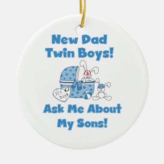 Twin Boys Nieuwe Papa Cadeaus Keramisch Ornament (Voorkant)