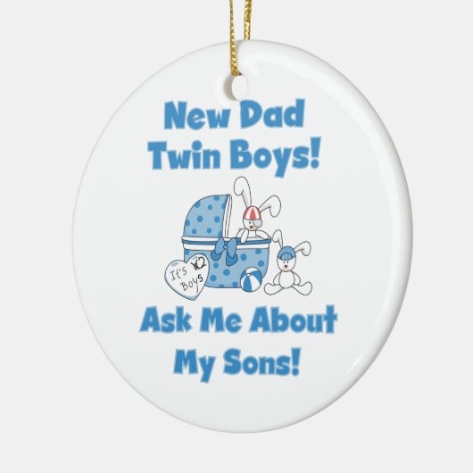 Twin Boys Nieuwe Papa Cadeaus Keramisch Ornament (Links)