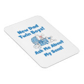 Twin Boys Nieuwe Papa Cadeaus Magneet (Rechterzijde)