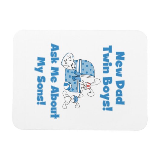 Twin Boys Nieuwe Papa Cadeaus Magneet (Horizontaal)