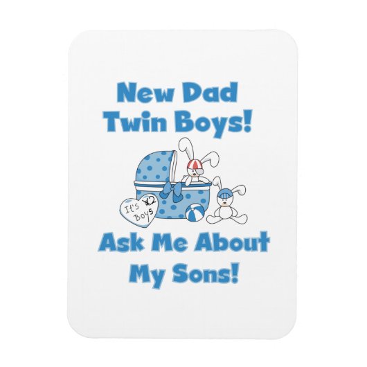 Twin Boys Nieuwe Papa Cadeaus Magneet (Verticaal)