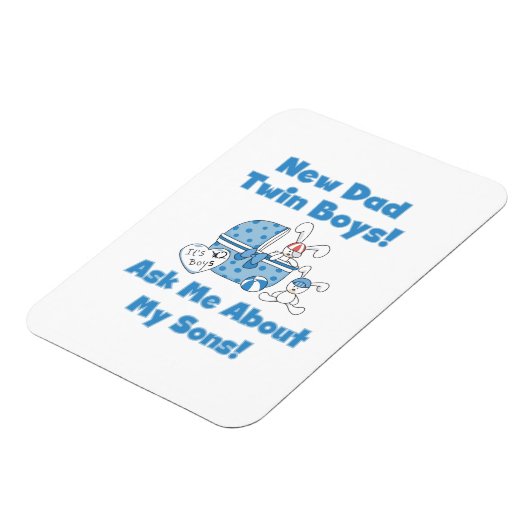 Twin Boys Nieuwe Papa Cadeaus Magneet (Linkerzijde)