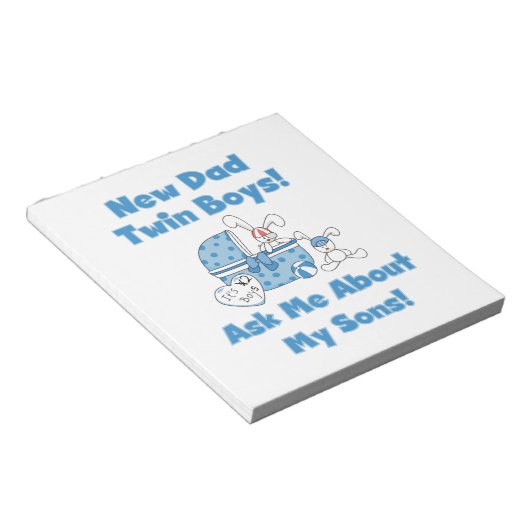 Twin Boys Nieuwe Papa Cadeaus Notitieblok (Schuin)