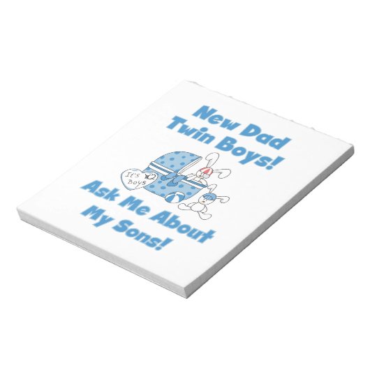 Twin Boys Nieuwe Papa Cadeaus Notitieblok (Linkerzijde)