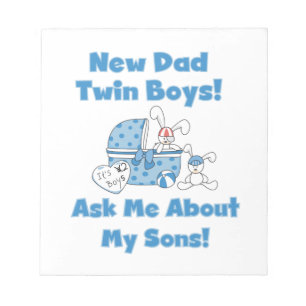 Twin Boys Nieuwe Papa Cadeaus Notitieblok